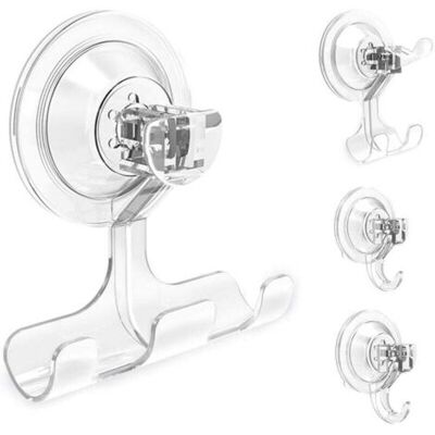 ABYSSE Crochets À Ventouse, Crochet De Douche Étanche Réutilisable, 4 Crochets À Ventouse Sous Vide – Support Pour Rasoir – Crochet Pour Couronne – Multi-usage Pour Salle De Bain, Cuisine, Bureau, Rangement - Publicité ABYSSE Crochets À Ventouse, Crochet De Douche Étanche Réutilisable, 4 Crochets À Ventouse Sous Vide – Support Pour Rasoir – Crochet Pour Couronne – Multi-usage Pour Salle De Bain, Cuisine, Bureau, Rangement - Publicité