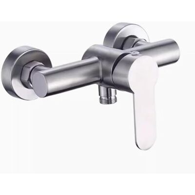 ABYSSE Robinet De Douche 4 Trous En Acier Inoxydable Brossé Avec Inverseur, Robinet De Salle De Bain Mural Pour Baignoire, Douche Et Bidet, Usage Intérieur/extérieur, Argent - Publicité ABYSSE Robinet De Douche 4 Trous En Acier Inoxydable Brossé Avec Inverseur, Robinet De Salle De Bain Mural Pour Baignoire, Douche Et Bidet, Usage Intérieur/extérieur, Argent - Publicité