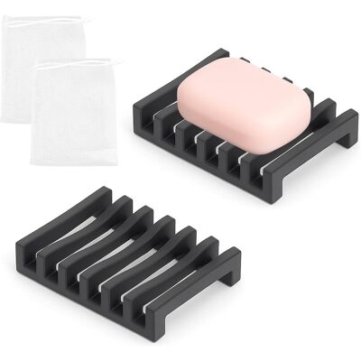 GRASSLIN 2 Porte Savon, Silicone, Drainage Efficace, Incassable, Salle De Bain, Cuisine - Publicité GRASSLIN 2 Porte Savon, Silicone, Drainage Efficace, Incassable, Salle De Bain, Cuisine - Publicité