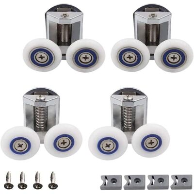 MOXIE Roue Porte Douche, 4 Pièces Douche Douche Double Roues Porte, Roulette Porte Douche, Rouleau Cabine Douche Salle Bain, Peut Etre Utilisé Pour Remplacer Les Rouleaux Dans La Salle De Bain Familiale - Publicité MOXIE Roue Porte Douche, 4 Pièces Douche Douche Double Roues Porte, Roulette Porte Douche, Rouleau Cabine Douche Salle Bain, Peut Etre Utilisé Pour Remplacer Les Rouleaux Dans La Salle De Bain Familiale - Publicité