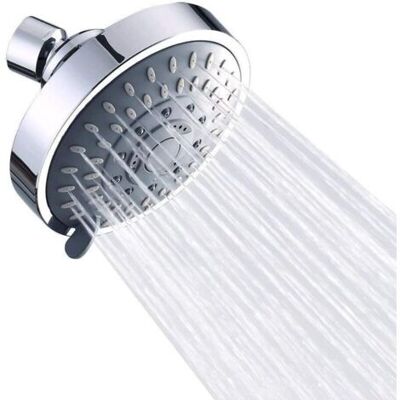 ABYSSE Pomme De Douche Fixe Haute Pression, Pommeau Douche Pluie À Économie D'Eau Ajustable 5 Réglages Pour Salle De Bain Spa Détente, Chromé Poli, Anti-calcaire, 2,5 Gpm, 10,4cm - Publicité ABYSSE Pomme De Douche Fixe Haute Pression, Pommeau Douche Pluie À Économie D'Eau Ajustable 5 Réglages Pour Salle De Bain Spa Détente, Chromé Poli, Anti-calcaire, 2,5 Gpm, 10,4cm - Publicité