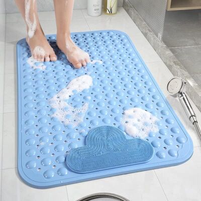 GRASSLIN 1 Tapis De Douche Antidérapant, 70x40 Cm, Tpe Avec Ventouses, Trou De Drainage, Pour Salle De Bain - Publicité GRASSLIN 1 Tapis De Douche Antidérapant, 70x40 Cm, Tpe Avec Ventouses, Trou De Drainage, Pour Salle De Bain - Publicité