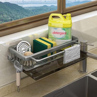 GRASSLIN Organisateur D'Évier Avec Bonde - Crochet Organiseur Mural Sans Perçage Autocollant Pour Salle De Bain Accessoire Cuisine Éponge / Brosse Savon À Vaisselle (gris) Gris Foncé(égouttoir)'gris Foncé(égou - Publicité GRASSLIN Organisateur D'Évier Avec Bonde - Crochet Organiseur Mural Sans Perçage Autocollant Pour Salle De Bain Accessoire Cuisine Éponge / Brosse Savon À Vaisselle (gris) Gris Foncé(égouttoir)'gris Foncé(égou - Publicité