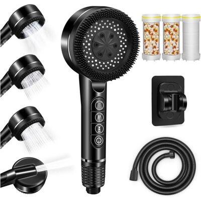 Melissa Pommeau Douche Haute Pression,pommeau De Douche Anti Calcaire,4 Types De Jets Douchette Douche Salle De Bain,15 Étapes Filtre2 Et Tuyau 1,5m,support, Shower Head Avec Bouton D'Arrêt D'Eau,gris - Publicité Melissa Pommeau Douche Haute Pression,pommeau De Douche Anti Calcaire,4 Types De Jets Douchette Douche Salle De Bain,15 Étapes Filtre2 Et Tuyau 1,5m,support, Shower Head Avec Bouton D'Arrêt D'Eau,gris - Publicité