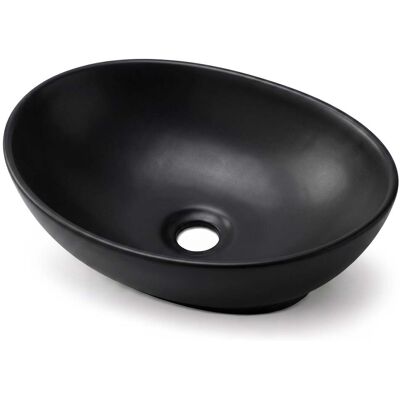 AKORD Vasque À Poser Ovale Ovalis Céramique 41 Cm Noir Mat - Publicité AKORD Vasque À Poser Ovale Ovalis Céramique 41 Cm Noir Mat - Publicité