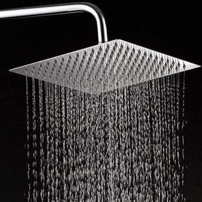 ABYSSE Tête De Douche Acier Inoxydable 304 Pommeau De Douche Economie D'Eau Et Haute Pression Pour Salle De Bain (25cm Carrée) - Publicité ABYSSE Tête De Douche Acier Inoxydable 304 Pommeau De Douche Economie D'Eau Et Haute Pression Pour Salle De Bain (25cm Carrée) - Publicité