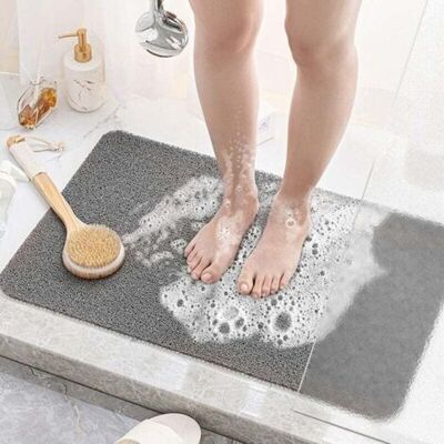 ABYSSE Tapis De Sol De Salle De Bain Antidérapant, Adapté À La Salle De Douche, Gris Et Noir 40x60cm, Matériau Hautement Absorbant À Séchage Rapide, Confortable Et Durable - Publicité ABYSSE Tapis De Sol De Salle De Bain Antidérapant, Adapté À La Salle De Douche, Gris Et Noir 40x60cm, Matériau Hautement Absorbant À Séchage Rapide, Confortable Et Durable - Publicité