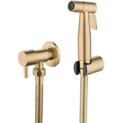 Melissa Pulvérisateur De Robinetterie/de Wc Shattaf Pour Bidet Et De Toilettes En Acier Inoxydable, Kit De Pulvérisateur De Bidet (or) - Publicité Melissa Pulvérisateur De Robinetterie/de Wc Shattaf Pour Bidet Et De Toilettes En Acier Inoxydable, Kit De Pulvérisateur De Bidet (or) - Publicité