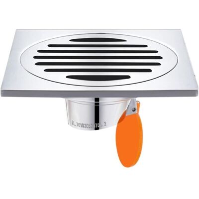 ACKERMAN Caniveau De Douche Carré En Acier Inoxydable, Anti-odeurs, Pour Salle De Bain, Carré 100 Mm, Argenté - Publicité ACKERMAN Caniveau De Douche Carré En Acier Inoxydable, Anti-odeurs, Pour Salle De Bain, Carré 100 Mm, Argenté - Publicité