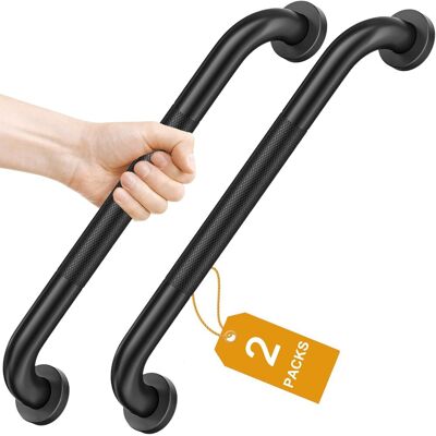 Generic 2 Pcs Barre D'Appui En Acier Inox Poignée Avec Poignée Moletée Antidérapante De Baignoire De Salle De Bain Pour Personnes Âgées/handicapées 41cm-noir - Publicité Generic 2 Pcs Barre D'Appui En Acier Inox Poignée Avec Poignée Moletée Antidérapante De Baignoire De Salle De Bain Pour Personnes Âgées/handicapées 41cm-noir - Publicité