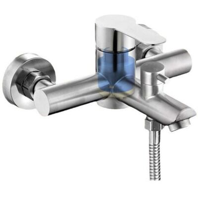 ABYSSE Mitigeur Bain-douche Mural - Monocommande, 2 Sorties D'Eau - Robinet Bain, Argent - Publicité ABYSSE Mitigeur Bain-douche Mural - Monocommande, 2 Sorties D'Eau - Robinet Bain, Argent - Publicité