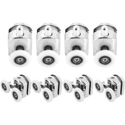 URSUS Lot De 8 Roulettes Pour Porte De Douche - Roulettes Cabine De Douche En Alliage De Zinc - Roulette Porte Coulissante Douche Pour Salle De Bain 25mm (4 Supérieures Et 4 Inférieures) - Publicité URSUS Lot De 8 Roulettes Pour Porte De Douche - Roulettes Cabine De Douche En Alliage De Zinc - Roulette Porte Coulissante Douche Pour Salle De Bain 25mm (4 Supérieures Et 4 Inférieures) - Publicité