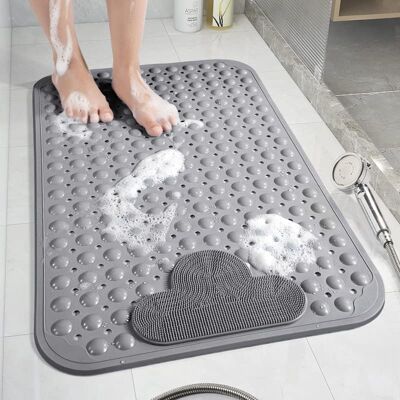 GRASSLIN 1 Tapis De Douche, 90x60 Cm, Antidérapant Avec Ventouses, Surface Massante, Trou De Drainage, Pour Salle De Bain - Publicité GRASSLIN 1 Tapis De Douche, 90x60 Cm, Antidérapant Avec Ventouses, Surface Massante, Trou De Drainage, Pour Salle De Bain - Publicité