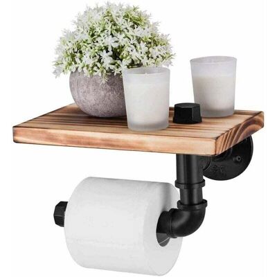 BRAST Ymyny Porte Papier Toilette Avec Étagère, Porte Rouleau De Papier Toilettes Mural, Dérouleur Papier Toilette Pour Salle De Bain, Style Industriel, Vintage, Rustique, Décoration De Maison - Publicité BRAST Ymyny Porte Papier Toilette Avec Étagère, Porte Rouleau De Papier Toilettes Mural, Dérouleur Papier Toilette Pour Salle De Bain, Style Industriel, Vintage, Rustique, Décoration De Maison - Publicité