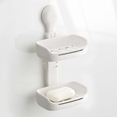 GRASSLIN 2 Porte-savon Douche Ventouse Sans Perçage, Support Mural Drainant, Installation Verticale Ou Horizontale, Pour Salle De Bain Et Cuisine - Publicité GRASSLIN 2 Porte-savon Douche Ventouse Sans Perçage, Support Mural Drainant, Installation Verticale Ou Horizontale, Pour Salle De Bain Et Cuisine - Publicité