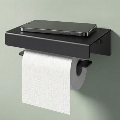 Mai & Mai Porte-papier Toilette Dérouleur Mural En Alliage D'Aluminium Porte-rouleau Stable Noir Sablé Rangement Wc Avec Étagère 200×130×65 Mm Lino-05 - Publicité Mai & Mai Porte-papier Toilette Dérouleur Mural En Alliage D'Aluminium Porte-rouleau Stable Noir Sablé Rangement Wc Avec Étagère 200×130×65 Mm Lino-05 - Publicité