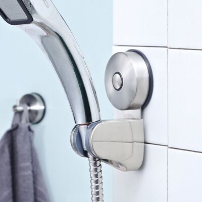 PELTOR Support De Douche À Ventouse En Inox Sans Percage Mural Support Pommeau Douchette Réglable Pour Salle De Bain Ventouse Support Douchette 4 Angle Régl - Publicité PELTOR Support De Douche À Ventouse En Inox Sans Percage Mural Support Pommeau Douchette Réglable Pour Salle De Bain Ventouse Support Douchette 4 Angle Régl - Publicité
