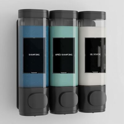 GRASSLIN Lot De 3 Distributeur Savon Mural 300ml Sans Perçage Plastique Robuste Avec Clé Salle De Bain - Publicité GRASSLIN Lot De 3 Distributeur Savon Mural 300ml Sans Perçage Plastique Robuste Avec Clé Salle De Bain - Publicité
