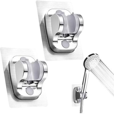 Melissa 2 Pièce Support Douchette Mural Support Douche Sans Percage Détachable Avec À Angle Réglable Imperméable Pour Pomme Accessoire Salle De Bain Hôtel (argent) - Publicité Melissa 2 Pièce Support Douchette Mural Support Douche Sans Percage Détachable Avec À Angle Réglable Imperméable Pour Pomme Accessoire Salle De Bain Hôtel (argent) - Publicité