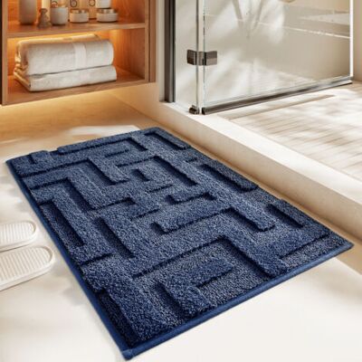 ABYSSE Tapis De Bain Antidérapant 40 X 60 Cm, Absorbant Et Lavable, En Microfibre Bleue, Pour Salle De Bain, Toilettes, Cuisine Et Entrée. Publicité ABYSSE Tapis De Bain Antidérapant 40 X 60 Cm, Absorbant Et Lavable, En Microfibre Bleue, Pour Salle De Bain, Toilettes, Cuisine Et Entrée. Publicité