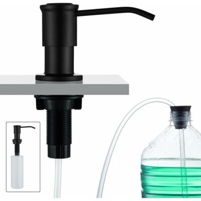 ABYSSE Distributeur De Savon Encastrable Noir – Capacité 500 Ml – Tuyau Silicone 1,0 M – Acier Inoxydable Et Plastique Pe – Installation Rapide - Publicité ABYSSE Distributeur De Savon Encastrable Noir – Capacité 500 Ml – Tuyau Silicone 1,0 M – Acier Inoxydable Et Plastique Pe – Installation Rapide - Publicité