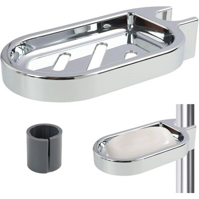 GRASSLIN 1 Porte Savon Barre Douche Réglable, Support Plastique Abs Chromé, Sans Perçage Pour Tube 24-25 Mm, Salle De Bain - Publicité GRASSLIN 1 Porte Savon Barre Douche Réglable, Support Plastique Abs Chromé, Sans Perçage Pour Tube 24-25 Mm, Salle De Bain - Publicité