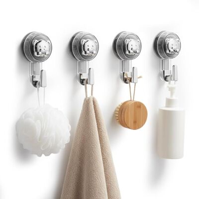 Generic 4pcs Crochet Ventouse Salle De Bain, Porte Accroche Serviette Ventouse Sans Percage, Crochet Mural Sxtra Forte Suction Hooks Pour Douche Cuisine Gris - Publicité Generic 4pcs Crochet Ventouse Salle De Bain, Porte Accroche Serviette Ventouse Sans Percage, Crochet Mural Sxtra Forte Suction Hooks Pour Douche Cuisine Gris - Publicité