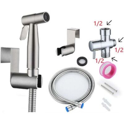 ABYSSE Pulvérisateur De Bidet À Main , Kit De Pulvérisation En Nickel Brossé En Acier Inoxydable, Nettoyant Pour Couches En Tissu De Salle De Bain, Buse De Douche Antirouille Portable (g1/2) - Publicité ABYSSE Pulvérisateur De Bidet À Main , Kit De Pulvérisation En Nickel Brossé En Acier Inoxydable, Nettoyant Pour Couches En Tissu De Salle De Bain, Buse De Douche Antirouille Portable (g1/2) - Publicité