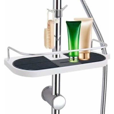 SCORPIO Etagère Douche Télescopique Poteau Réglable Alliage D'Aluminium Avec 2 Crochets, Serviettes Sans Perçage Rangement Etagere Salle De Bain Douche, Support Porte Savon Douche Shampooing, 19-25mmdyk-alove - Publicité SCORPIO Etagère Douche Télescopique Poteau Réglable Alliage D'Aluminium Avec 2 Crochets, Serviettes Sans Perçage Rangement Etagere Salle De Bain Douche, Support Porte Savon Douche Shampooing, 19-25mmdyk-alove - Publicité