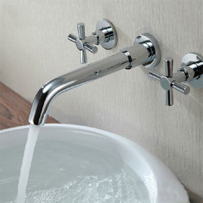 BRINSEA Robinet Lavabo Mitigeur Laiton Chrome 2 Tuyau 3 Trous Monté Mural Salle De Bain Lavente - Publicité BRINSEA Robinet Lavabo Mitigeur Laiton Chrome 2 Tuyau 3 Trous Monté Mural Salle De Bain Lavente - Publicité