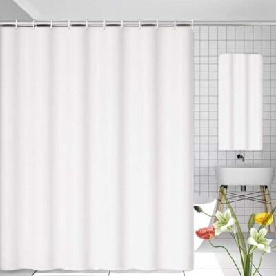 ABYSSE Rideau Douche Anti Moisissure, 180 X 200cm Blanc, Avec 12 Crochets, Sans Percage, Tissu Peva Imperméable Lavable En Machine - Publicité ABYSSE Rideau Douche Anti Moisissure, 180 X 200cm Blanc, Avec 12 Crochets, Sans Percage, Tissu Peva Imperméable Lavable En Machine - Publicité