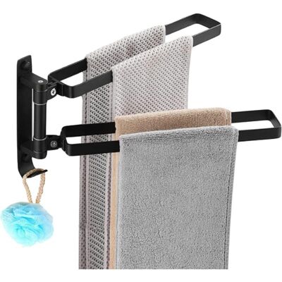 MOXIE Porte Serviette Salle De Bain Sans Percage, Porte-serviettes Murale En Acier Inoxydable 304 Deux Barres Pivotantes - Publicité MOXIE Porte Serviette Salle De Bain Sans Percage, Porte-serviettes Murale En Acier Inoxydable 304 Deux Barres Pivotantes - Publicité