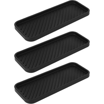 PELTOR 3 Pcs Plateaux De Rangement En Porte Eponge Evier, Porte Éponge Silicone Noir, Plateaux D'Évier En Silicone, Tapis De Drainage Antidérapants Pour Distributeur De Savon Salle De Bain Accessoires - Publicité PELTOR 3 Pcs Plateaux De Rangement En Porte Eponge Evier, Porte Éponge Silicone Noir, Plateaux D'Évier En Silicone, Tapis De Drainage Antidérapants Pour Distributeur De Savon Salle De Bain Accessoires - Publicité