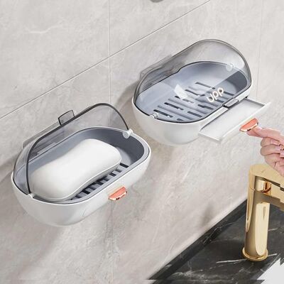 Generic Lot De 2 Porte-savon Avec Couvercle, Boite Savon Support Mural, Boîte À Savon Murale Pour Douche, Salle De Bain, Évier De Cuisine, Adhésif Inclus - Publicité Generic Lot De 2 Porte-savon Avec Couvercle, Boite Savon Support Mural, Boîte À Savon Murale Pour Douche, Salle De Bain, Évier De Cuisine, Adhésif Inclus - Publicité