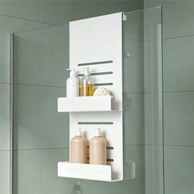 Mai & Mai Étagère Douche Suspendue En Acier Carbone Support Rangement Pour Porte Douche Salle De Bain Serviteur Douche Avec Crochets Pour Gel Shampooing Blanc Sablé 60×30cm Oryne-01 - Publicité Mai & Mai Étagère Douche Suspendue En Acier Carbone Support Rangement Pour Porte Douche Salle De Bain Serviteur Douche Avec Crochets Pour Gel Shampooing Blanc Sablé 60×30cm Oryne-01 - Publicité