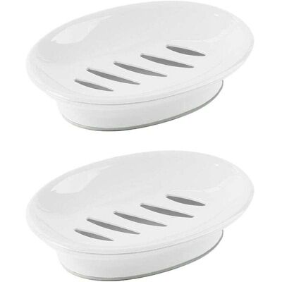 Scotch Paquet De 2 Porte-savon Avec Vidange Nettoyage Facile Économiseur De Savon Arrêt Sec Pour Douche Salle De Bain Cuisine Blanc - Publicité Scotch Paquet De 2 Porte-savon Avec Vidange Nettoyage Facile Économiseur De Savon Arrêt Sec Pour Douche Salle De Bain Cuisine Blanc - Publicité