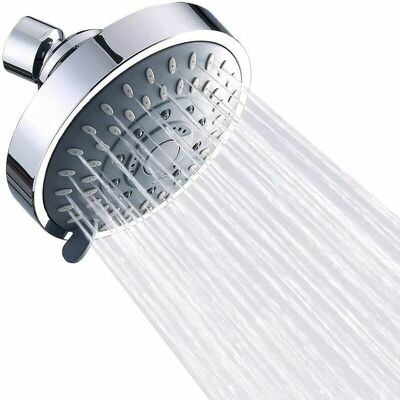 SANS MARQUE Pommeau Douche Fixe, Pomme De Douche Haute Pression, Pommeau Douche Pluie À Économie Eau Ajustable 5 Réglages, Tête De Douche Pluie Pour Salle De Bain, Chromé Poli, 2,5 Gpm, - Publicité SANS MARQUE Pommeau Douche Fixe, Pomme De Douche Haute Pression, Pommeau Douche Pluie À Économie Eau Ajustable 5 Réglages, Tête De Douche Pluie Pour Salle De Bain, Chromé Poli, 2,5 Gpm, - Publicité