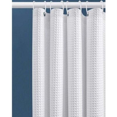 ABYSSE 80x180cm (blanc) Rideau De Douche Gaufre Avec Anneaux En Métal Rideau De Douche Baignoire Anti Moisissure Tissu Rideau Salle De Bain Robuste Pour Baignoire Cabine De Douche, Ourlet Lesté - Publicité ABYSSE 80x180cm (blanc) Rideau De Douche Gaufre Avec Anneaux En Métal Rideau De Douche Baignoire Anti Moisissure Tissu Rideau Salle De Bain Robuste Pour Baignoire Cabine De Douche, Ourlet Lesté - Publicité
