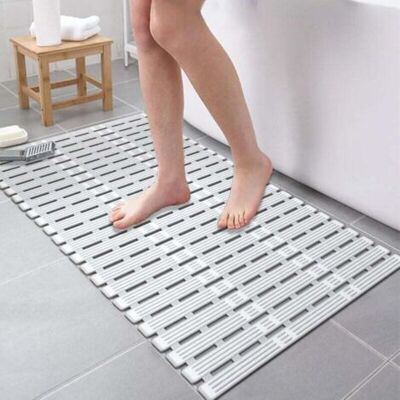 ABYSSE Tapis De Baignoire Antidérapant 90x40cm Tapis De Douche Avec Ventouse Puissante, Tpe Tapis De Bain Résistant Aux Moisissures, Sans Bpa & Latex, Lavable En Machine (gris-blanc) - Publicité ABYSSE Tapis De Baignoire Antidérapant 90x40cm Tapis De Douche Avec Ventouse Puissante, Tpe Tapis De Bain Résistant Aux Moisissures, Sans Bpa & Latex, Lavable En Machine (gris-blanc) - Publicité