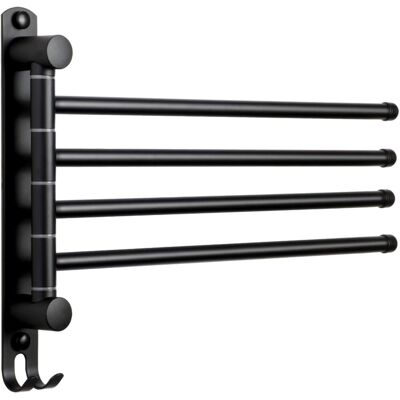 Generic Porte-serviettes Salle De Bain Avec 4 Barres 180°rotatives Sèche-serviettes En Acier Inoxydable Sus304 Porte Serviette Murale Pour Cuisine Lavabo-noir - Publicité Generic Porte-serviettes Salle De Bain Avec 4 Barres 180°rotatives Sèche-serviettes En Acier Inoxydable Sus304 Porte Serviette Murale Pour Cuisine Lavabo-noir - Publicité