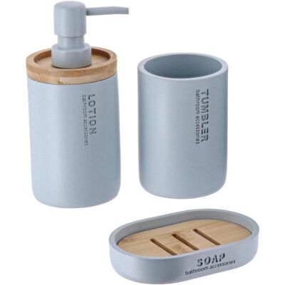 GRASSLIN Set 3 Pièces Accessoire Salle De Bain, Distributeur Savon Polyresine, Porte Savon Bambou, Pour Lavabo Familial - Publicité GRASSLIN Set 3 Pièces Accessoire Salle De Bain, Distributeur Savon Polyresine, Porte Savon Bambou, Pour Lavabo Familial - Publicité