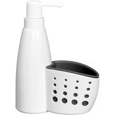 URSUS Distributeur De Savon Liquide Pour Lavabo, Porte-éponge, Organiseur De Lavabo Pour Éponge Et Chiffon, Distributeur De Savon Liquide Avec Rangement Intégré Pour Accessoires - Publicité URSUS Distributeur De Savon Liquide Pour Lavabo, Porte-éponge, Organiseur De Lavabo Pour Éponge Et Chiffon, Distributeur De Savon Liquide Avec Rangement Intégré Pour Accessoires - Publicité