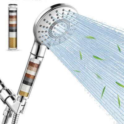 ABYSSE Ensemble De Douche Filtrant Haute Efficacité – Douchette Haute Pression Multi-jets Avec Support - Publicité ABYSSE Ensemble De Douche Filtrant Haute Efficacité – Douchette Haute Pression Multi-jets Avec Support - Publicité