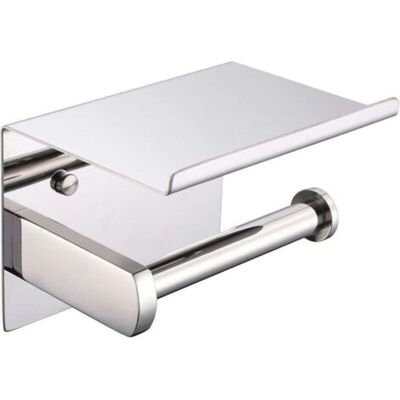 ABYSSE Porte-rouleau, Acier Inoxydable Sus 304, Chrome Poli, Porte-papier Hygiénique Moderne Avec Étagère De Téléphone, Accessoire De Cuisine De Salle De Bain - Publicité ABYSSE Porte-rouleau, Acier Inoxydable Sus 304, Chrome Poli, Porte-papier Hygiénique Moderne Avec Étagère De Téléphone, Accessoire De Cuisine De Salle De Bain - Publicité