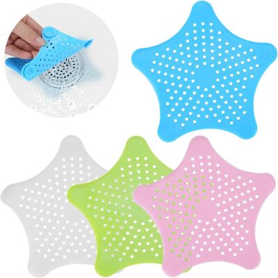 GRASSLIN 4 Tamis Silicone, Étoile De Mer, Ventouse, Drain Cuisine Salle De Bain - Publicité GRASSLIN 4 Tamis Silicone, Étoile De Mer, Ventouse, Drain Cuisine Salle De Bain - Publicité