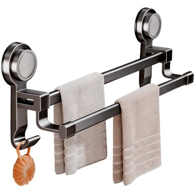 OEM Porte-serviettes À Ventouse Pour Salle De Bain - Barre En Aluminium Et Abs, Sans Perçage, 2 Crochets, Support Pour Verre De Douche, Mur Carrelé, Porte - Publicité OEM Porte-serviettes À Ventouse Pour Salle De Bain - Barre En Aluminium Et Abs, Sans Perçage, 2 Crochets, Support Pour Verre De Douche, Mur Carrelé, Porte - Publicité