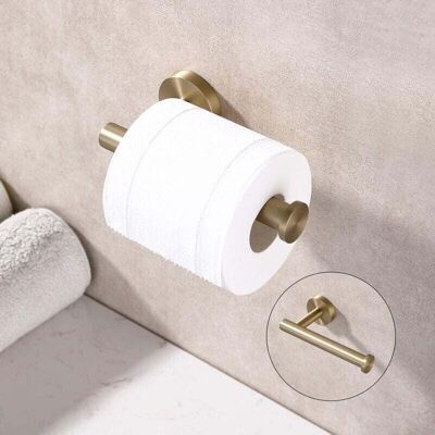Scotch Porte-papier Toilette Mural Moderne En Acier Inoxydable Or Brossé Support Rond Pour Salle De Bain - Publicité Scotch Porte-papier Toilette Mural Moderne En Acier Inoxydable Or Brossé Support Rond Pour Salle De Bain - Publicité