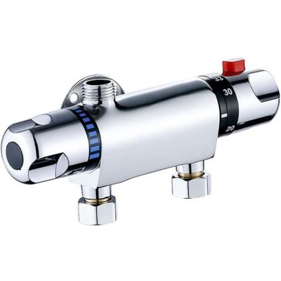 ABYSSE Mitigeur Thermostatique De Douche De Bain, Laiton Chromé Mural Douche Barre De Mixage Vanne De Dérivation Anti-brûlure Accessoire De Salle De Bain Robinet Température Constante Intelligente - Publicité ABYSSE Mitigeur Thermostatique De Douche De Bain, Laiton Chromé Mural Douche Barre De Mixage Vanne De Dérivation Anti-brûlure Accessoire De Salle De Bain Robinet Température Constante Intelligente - Publicité