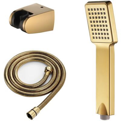 ACKERMAN Douchette À Main Dorée, Pommeau De Douche En Abs, Avec Flexible De 150 Cm Et Support, Ensemble De Douchette À Main À Haut Débit - Publicité ACKERMAN Douchette À Main Dorée, Pommeau De Douche En Abs, Avec Flexible De 150 Cm Et Support, Ensemble De Douchette À Main À Haut Débit - Publicité