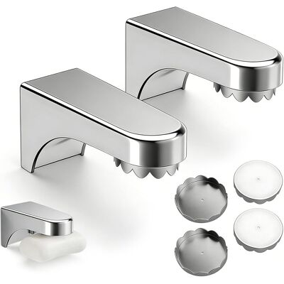 GRASSLIN 2 Pièces Porte Savon Aimanté Mural, Sans Perçage, Abs, Pour Salle De Bain, Cuisine - Publicité GRASSLIN 2 Pièces Porte Savon Aimanté Mural, Sans Perçage, Abs, Pour Salle De Bain, Cuisine - Publicité